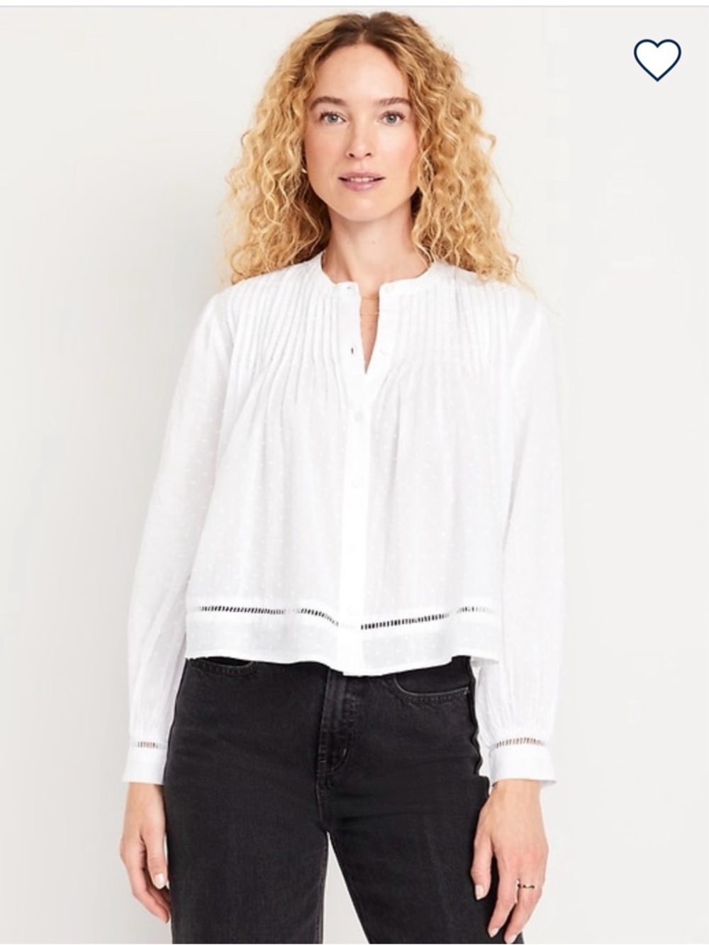 Old Navy Swiss Dot Button-Down Pintuck Blouse